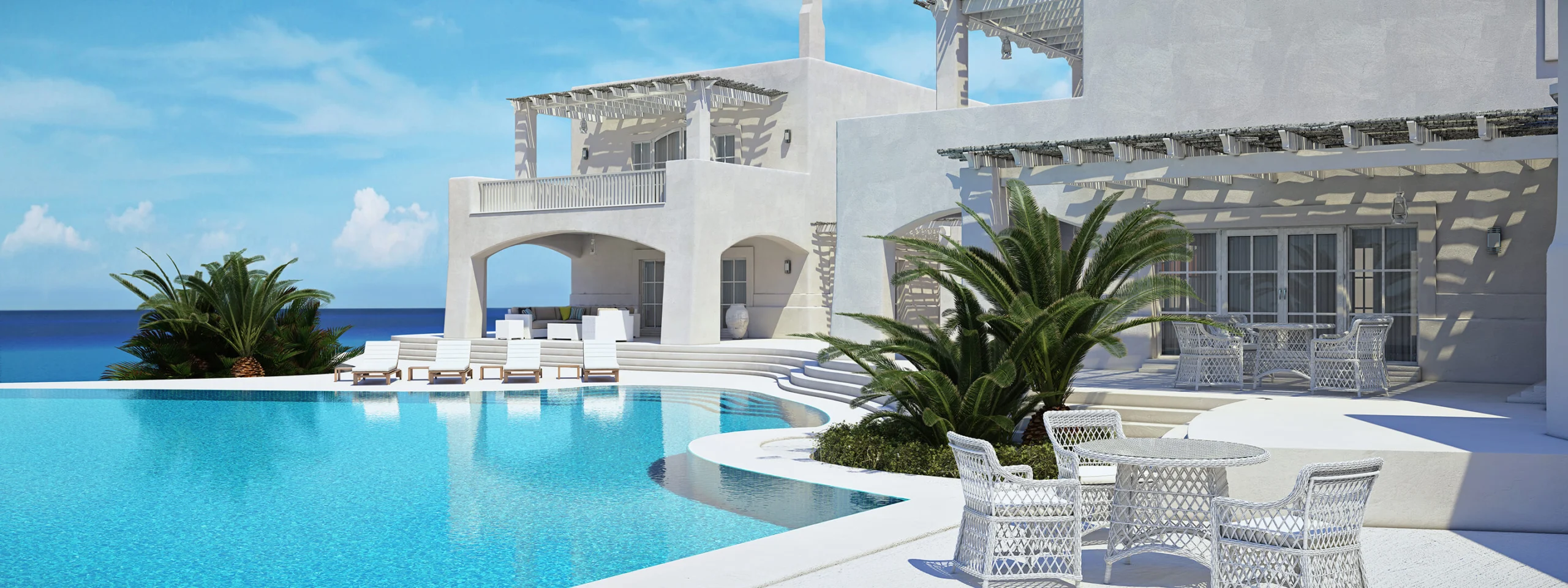 Clifftop pool overlooking the sea