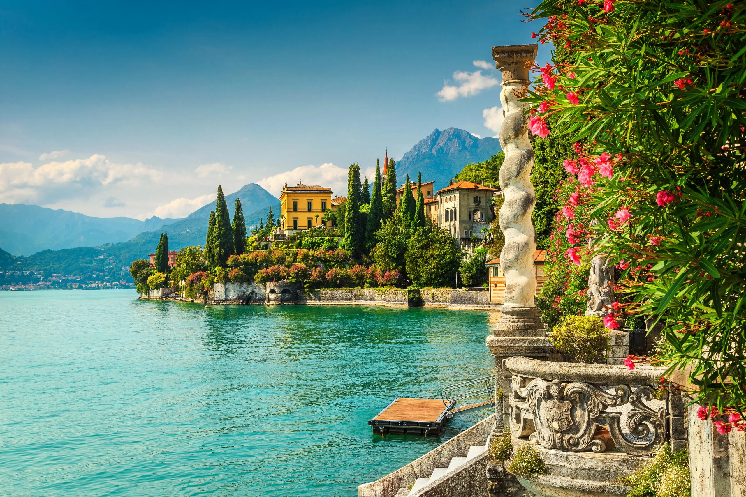 Villa and gardens on Lake Como