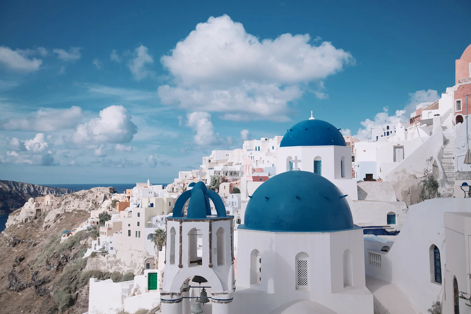 Whitewashed village above the Aegean