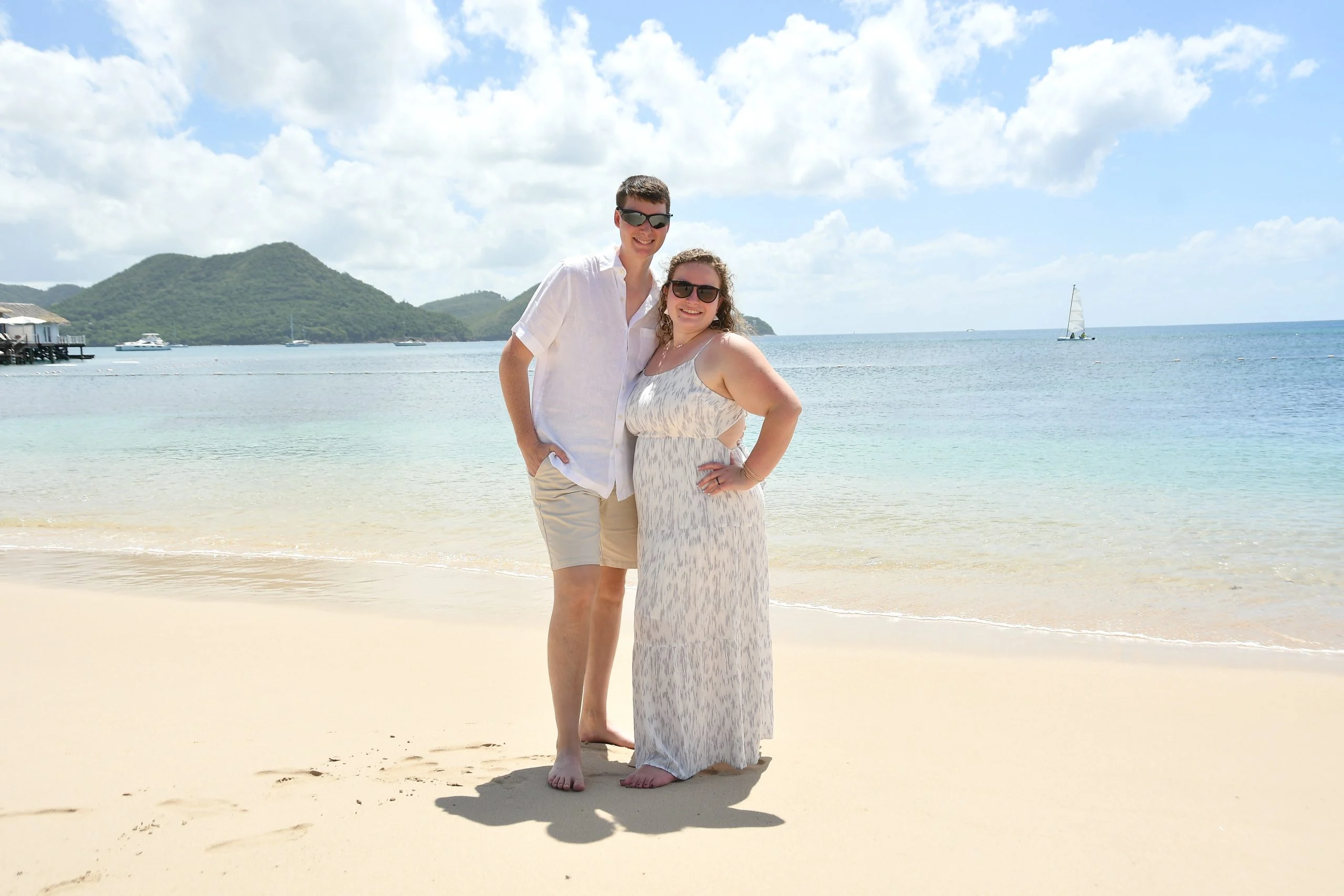 Sarah and David on the beach